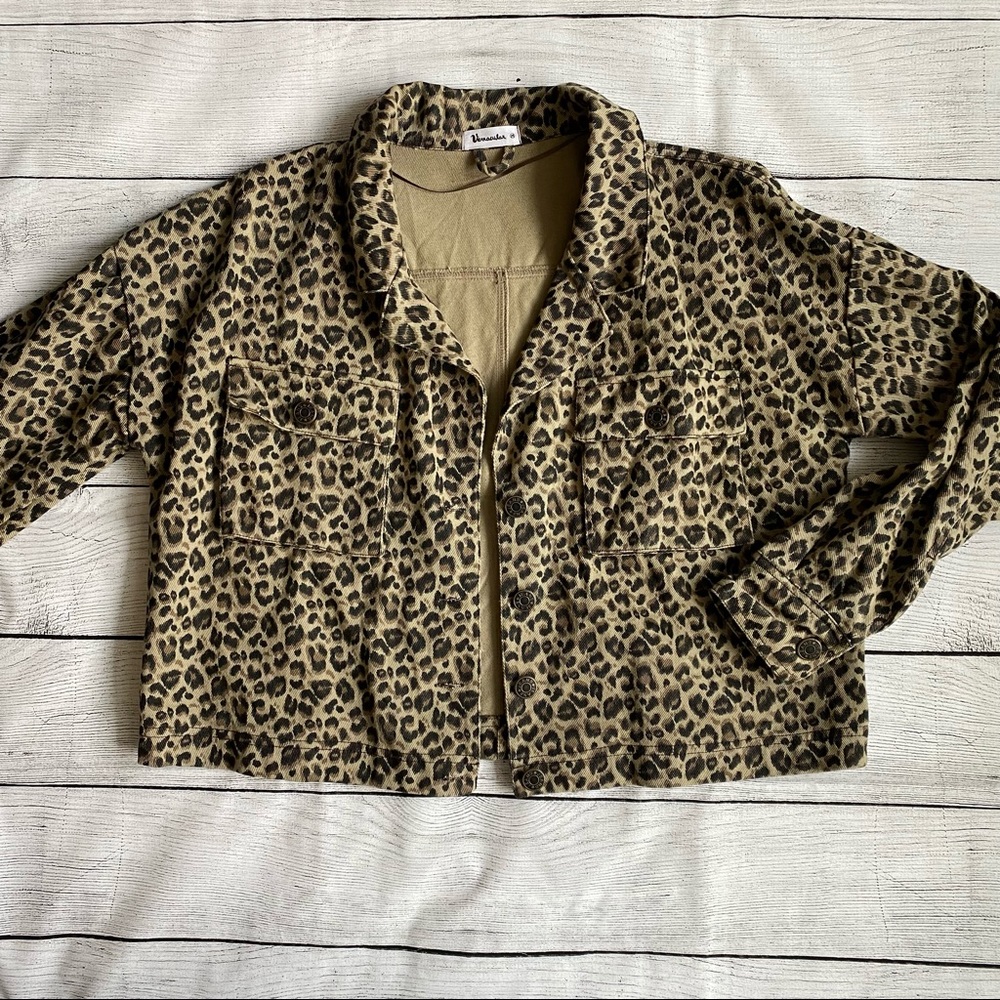 100% Cotton Leopard Print Jacket